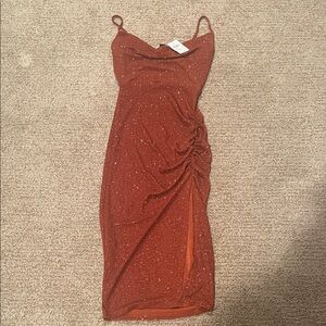 Windsor Rust Orange Midi Dress